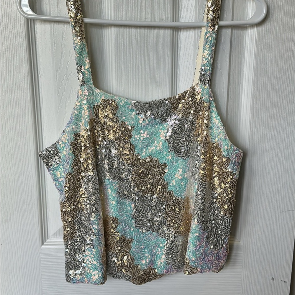 Sequin Crop Tank || Anthropologie